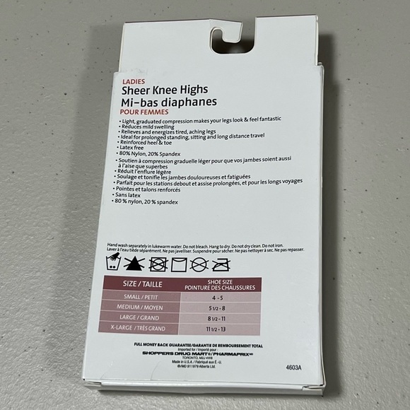 🆕 Life Sheer Knee High Nude 15-20 Light Compression Socks - Picture 2 of 5